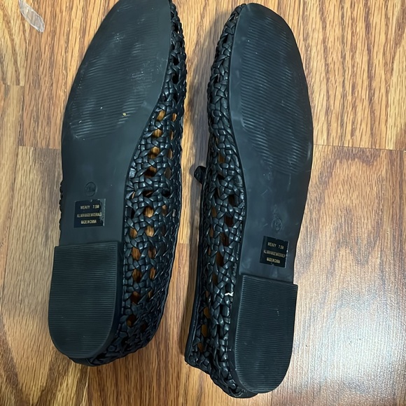 NEW $228 Joie Women's Black Woven breaded Flats with strap Mary Jane size 7.5 - Picture 7 of 9